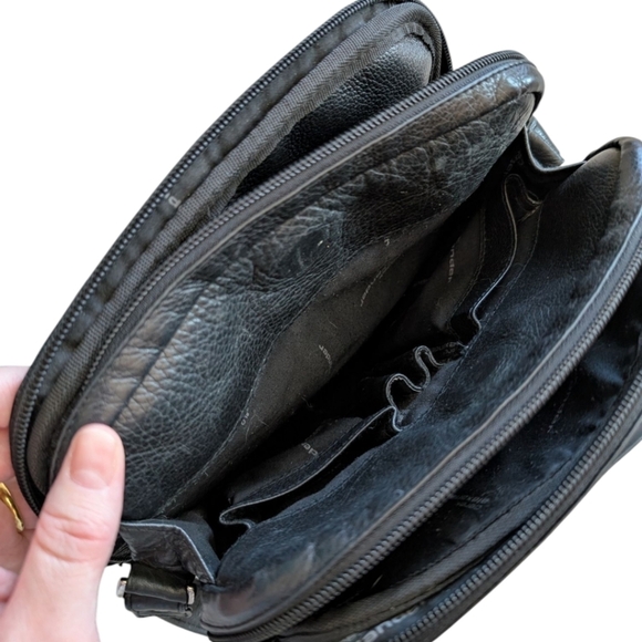 Derek Alexander Purse Crossbody Bag Black Leather Minimalist Women's One Size - Picture 6 of 10